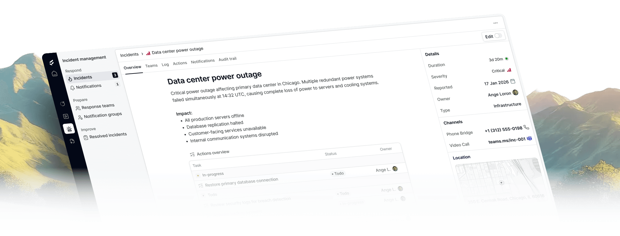 Incident Management platform screenshot
