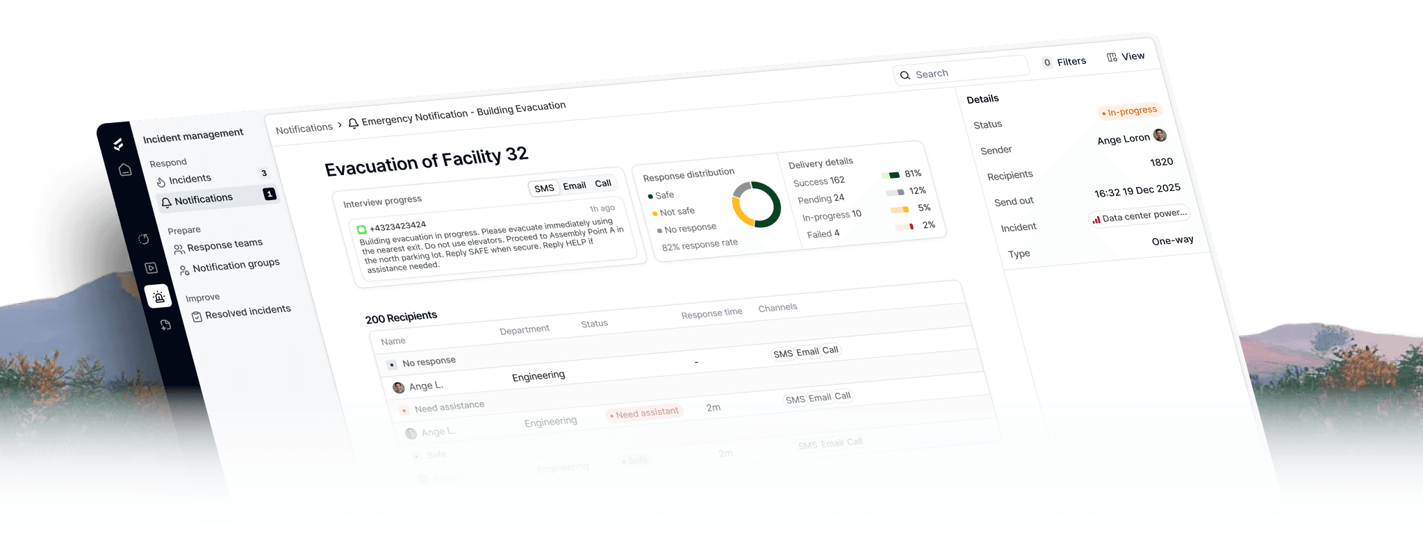 Mass Notification platform screenshot